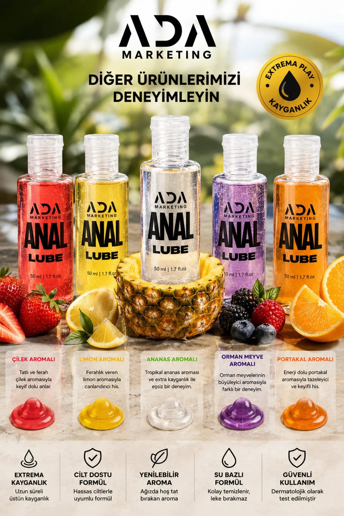 Ananas Aromalı Anal Kayganlaştırıcı Jel 50 ML | ADA Marketing