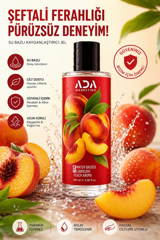 Şeftali Aromalı Yenilebilir Kayganlaştırıcı Jel 100 ML | ADA Marketing