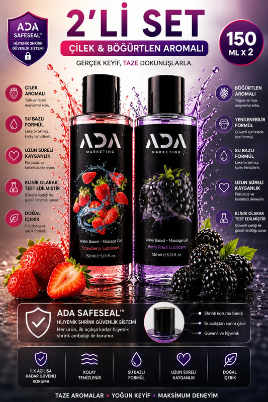 2'li Aromalı Kayganlaştırıcı Jel Seti 300 ML – Çilek & Orman Meyveleri