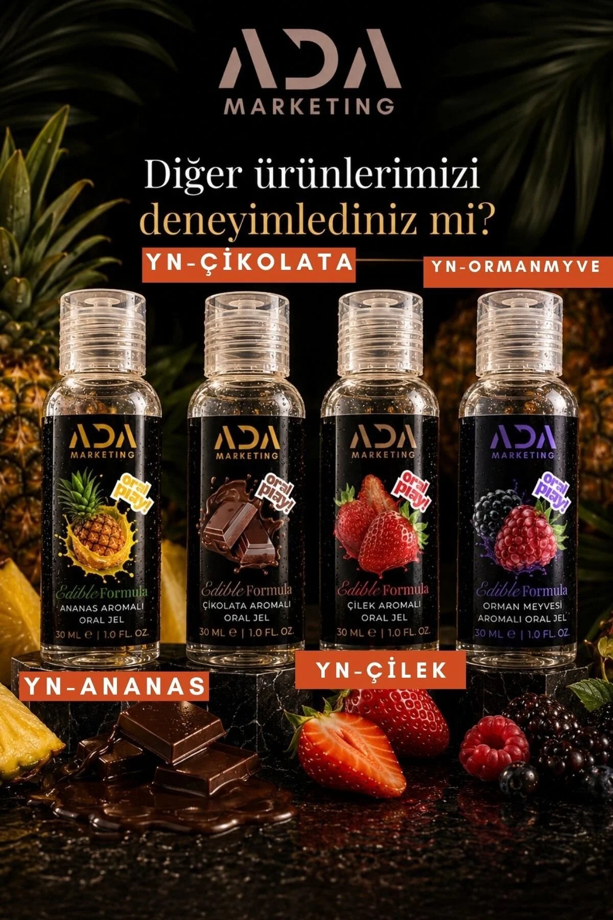 Çilek Aromalı Yenilebilir Kayganlaştırıcı Jel 30 ML | ADA Marketing