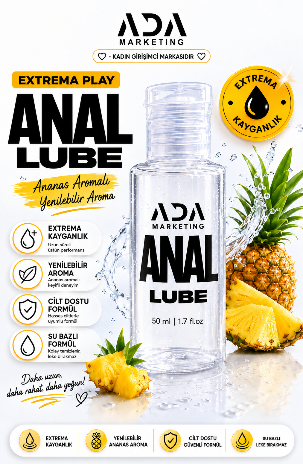 Ananas Aromalı Anal Kayganlaştırıcı Jel 50 ML | ADA Marketing