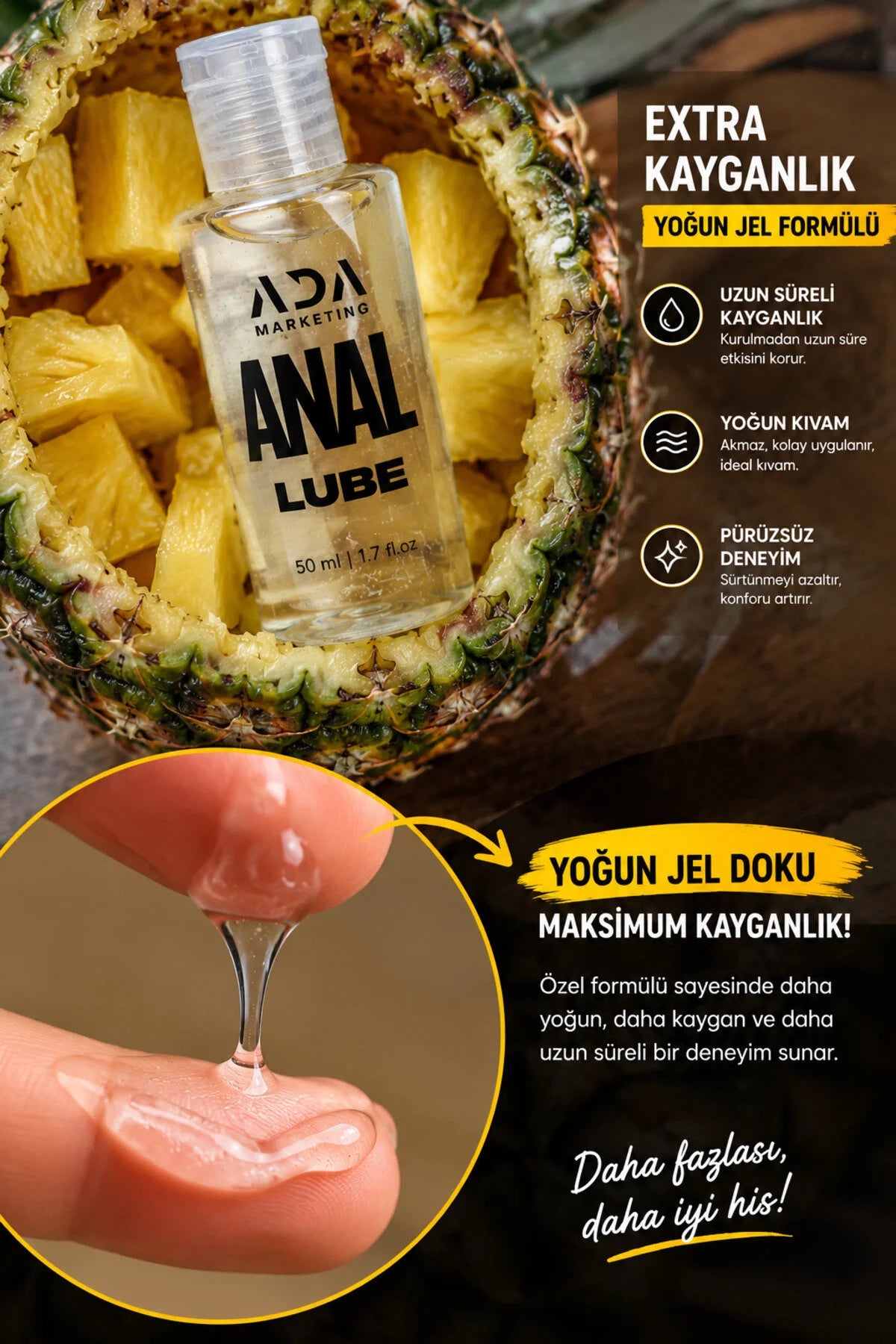 Ananas Aromalı Anal Kayganlaştırıcı Jel 50 ML | ADA Marketing