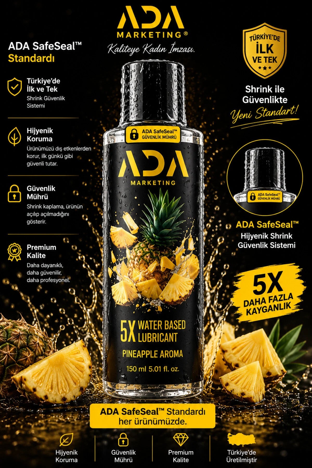 Ananas Aromalı Yenilebilir Kayganlaştırıcı Jel 150 ML | ADA Marketing