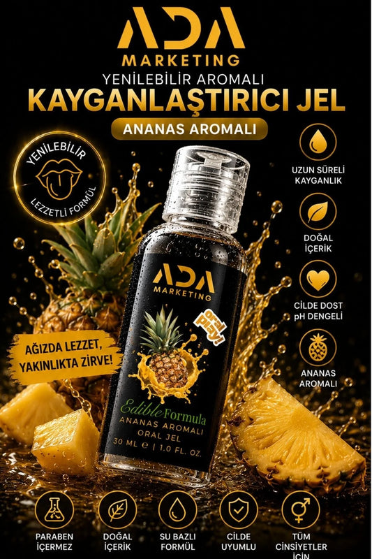 Ananas Aromalı Yenilebilir Kayganlaştırıcı Jel 30 ML | ADA Marketing