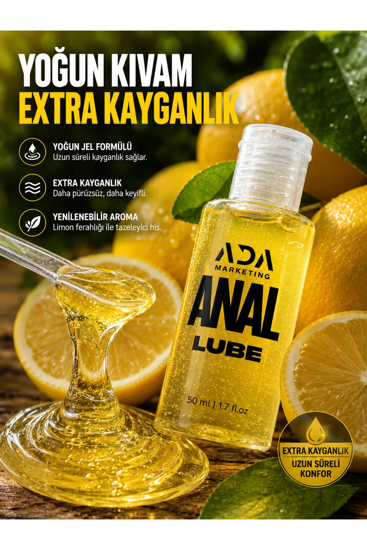Limon Aromalı Anal Kayganlaştırıcı Jel 50 ML | ADA Marketing