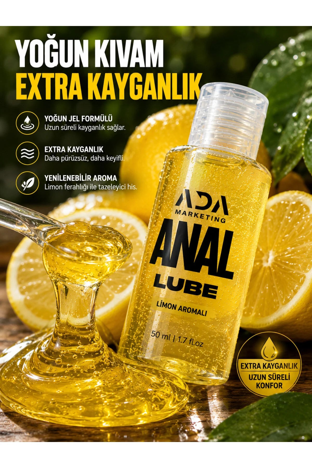 Limon Aromalı Anal Kayganlaştırıcı Jel 50 ML | ADA Marketing