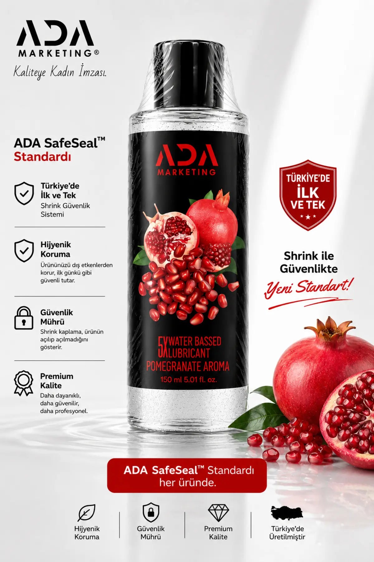 Nar Aromalı Yenilebilir Kayganlaştırıcı Jel 150 ML | ADA Marketing