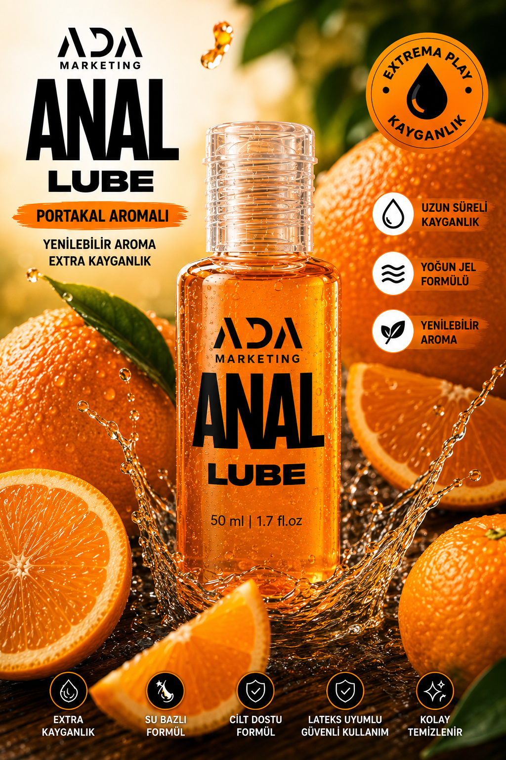 Portakal Aromalı Anal Kayganlaştırıcı Jel 50 ML | ADA Marketing