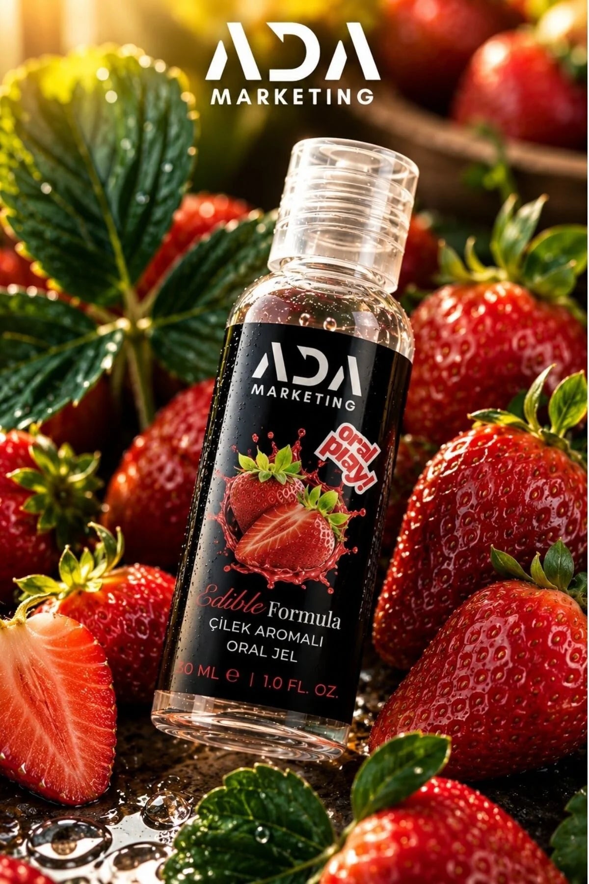 Çilek Aromalı Yenilebilir Kayganlaştırıcı Jel 30 ML | ADA Marketing